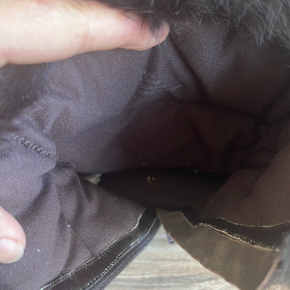 Pre-owned Coach Women Size 7B Joyous Signature Brown Fur Cuff Winter Boots - Picture 8 of 11